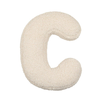Boucle Letter cushion C by Bettys Home Teddy Letter Pillow on white background christmas gift ideas for kids