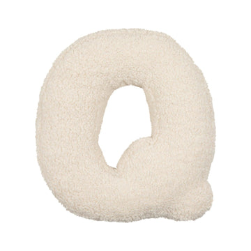 boucle letter cushion Q teddy pillow by bettys home on white background