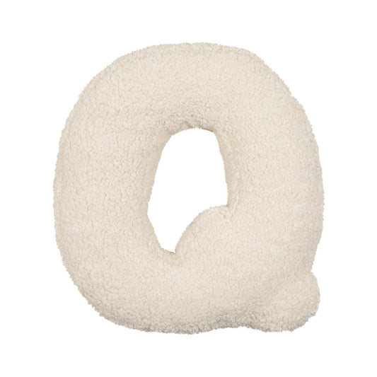 boucle letter cushion Q teddy pillow by bettys home on white background