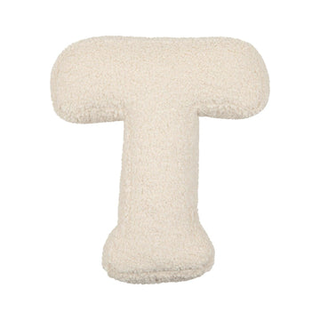 boucle letter cushion T teddy pillow by bettys home baby girl gift idea
