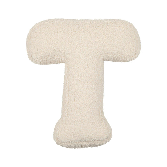 boucle letter cushion T teddy pillow by bettys home baby girl gift idea