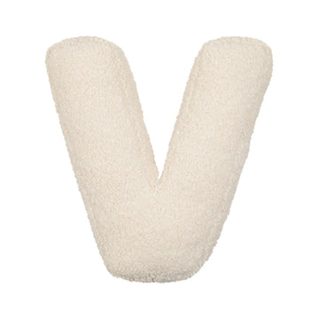boucle letter cushion V teddy pillow by bettys home front