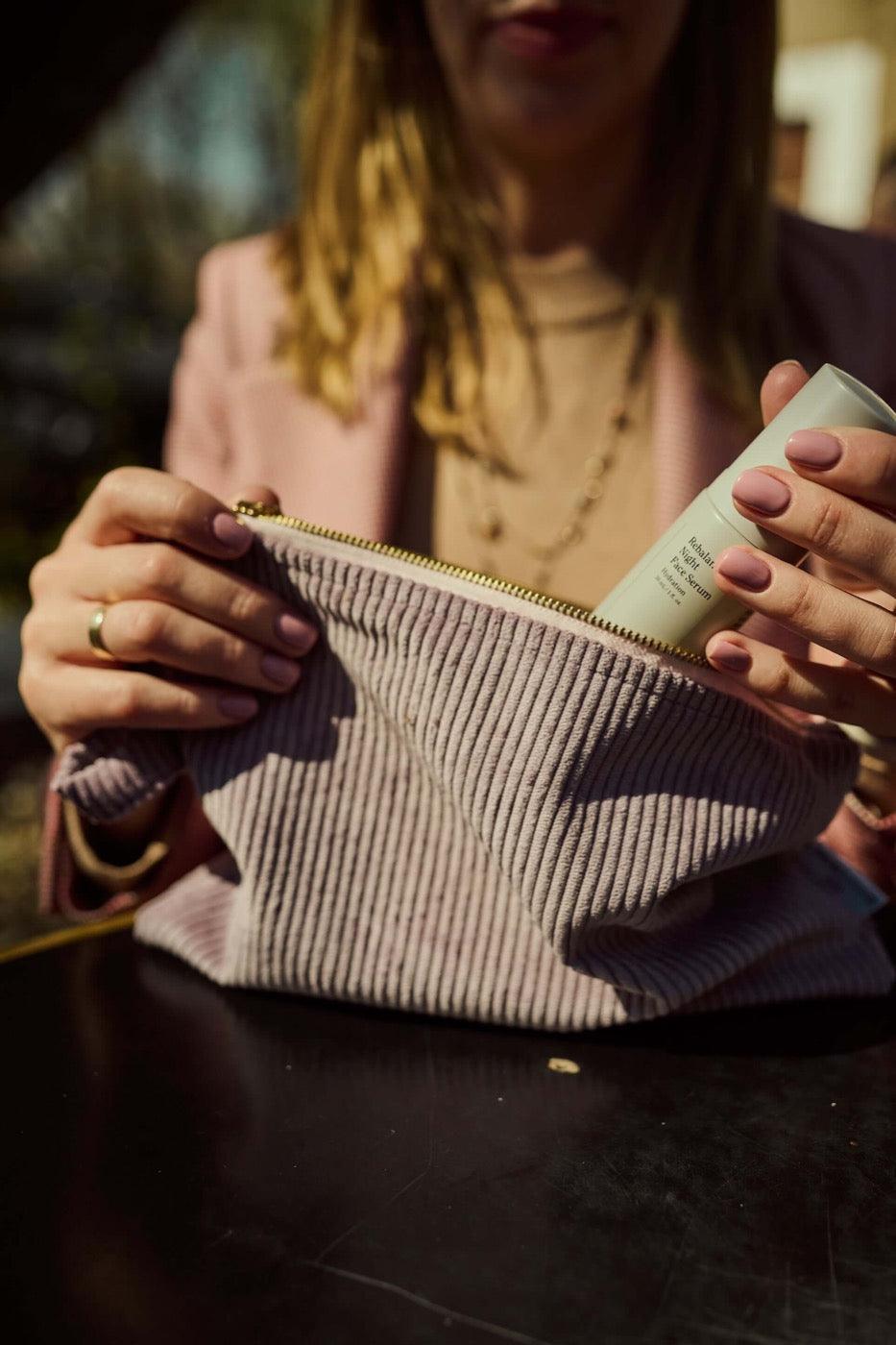 corduroy pouches in lavender by bettys home b