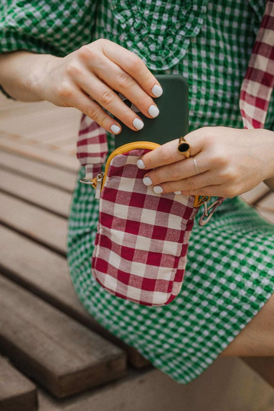 Phone Pouch | Gingham | Red Plum - www.bettyshome.com