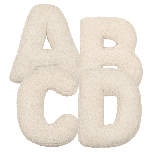 Set of 4 Boucle Letter Cushion - teddy cushion promo set