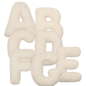 Set of 7 Boucle Letter Cushion - teddy cushion promo set