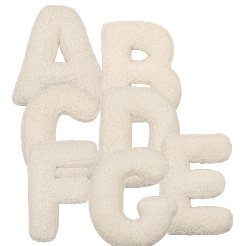 Set of 7 Boucle Letter Cushion - teddy cushion promo set