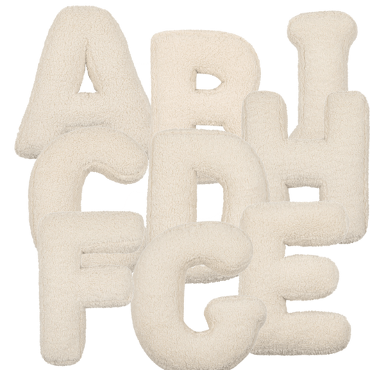 Set of 9 Boucle Letter Cushion - teddy cushion promo set