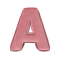 Velvet Letter Cushion A in old rose pink by Bettys Home