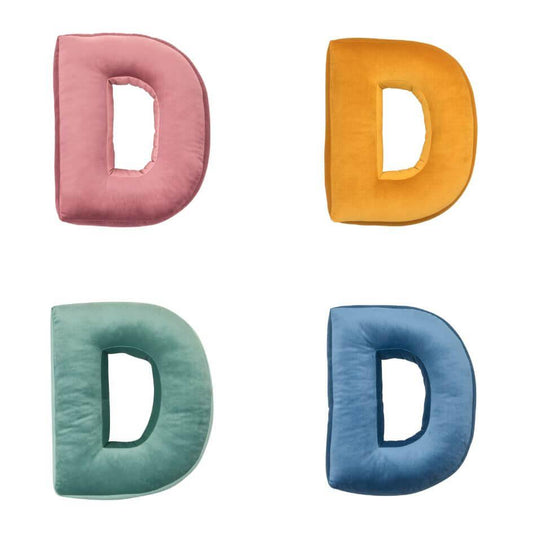 velvet letter cushions d in four colours by bettys home.