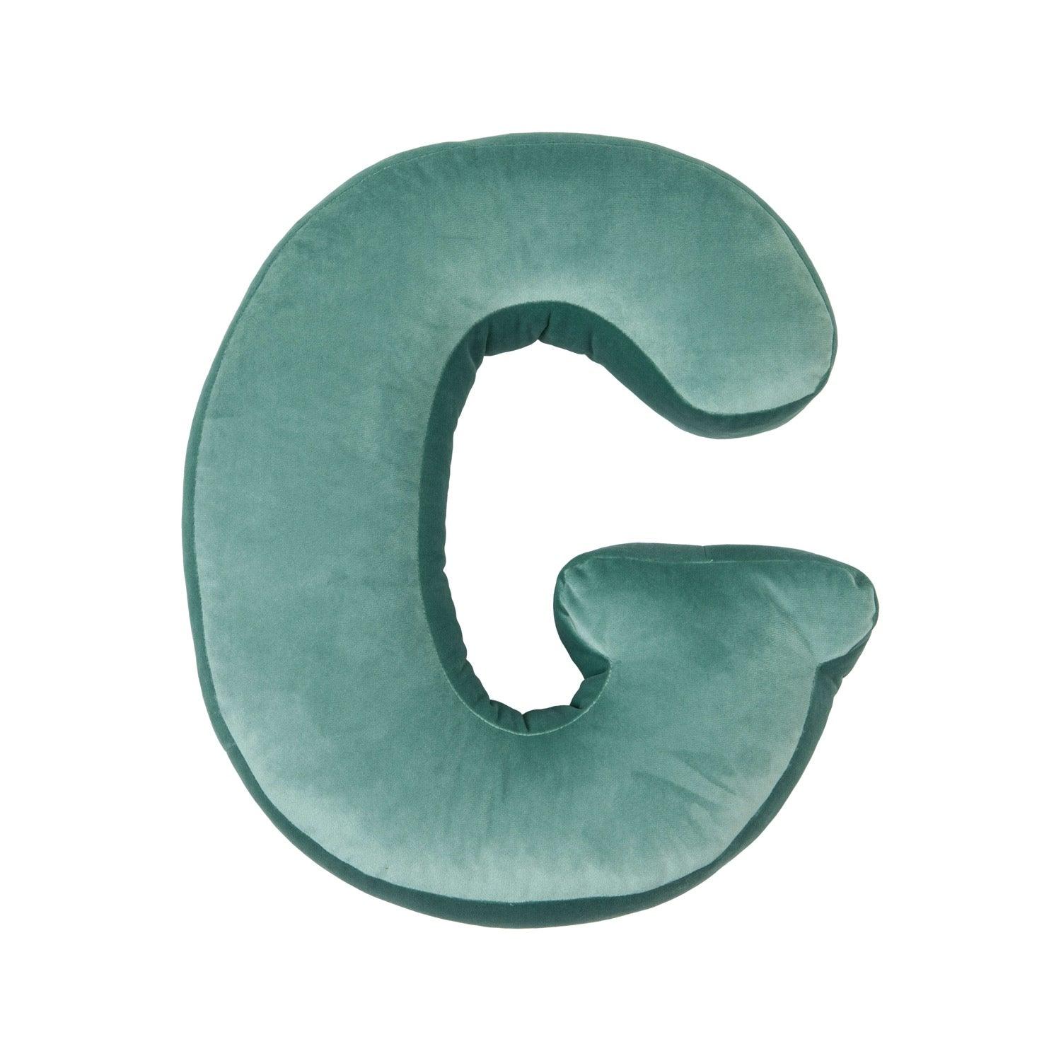 velvet letter pillow g mint by Bettys home front picture