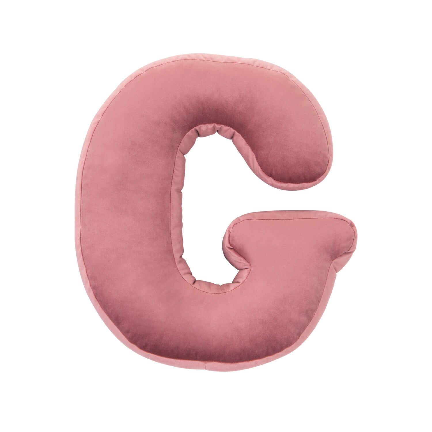 velvet letter cushion g old rose pink by Bettys home
