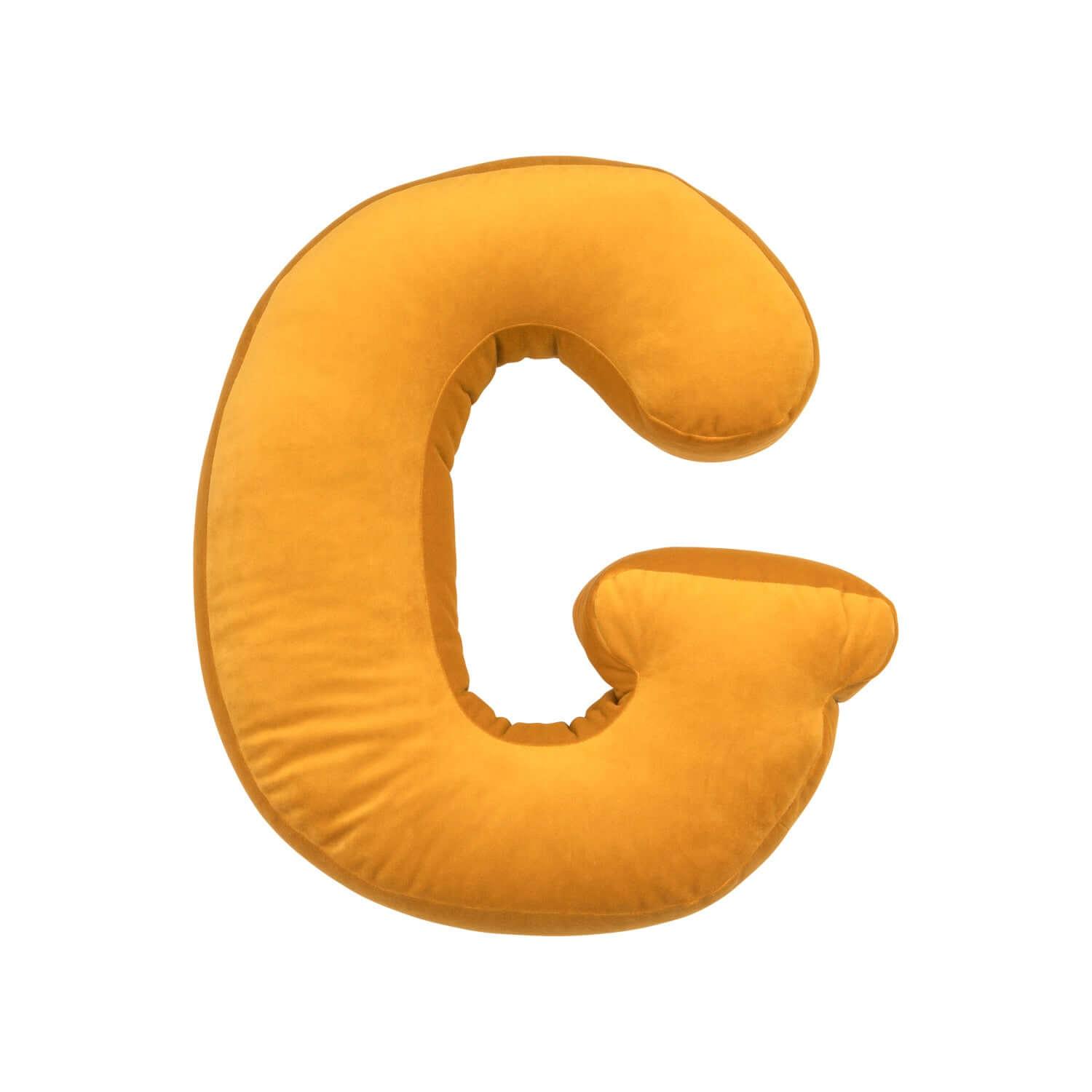 velvet letter cushion g yellow by Bettys home