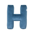 velvet letter cushion h blue by Bettys home