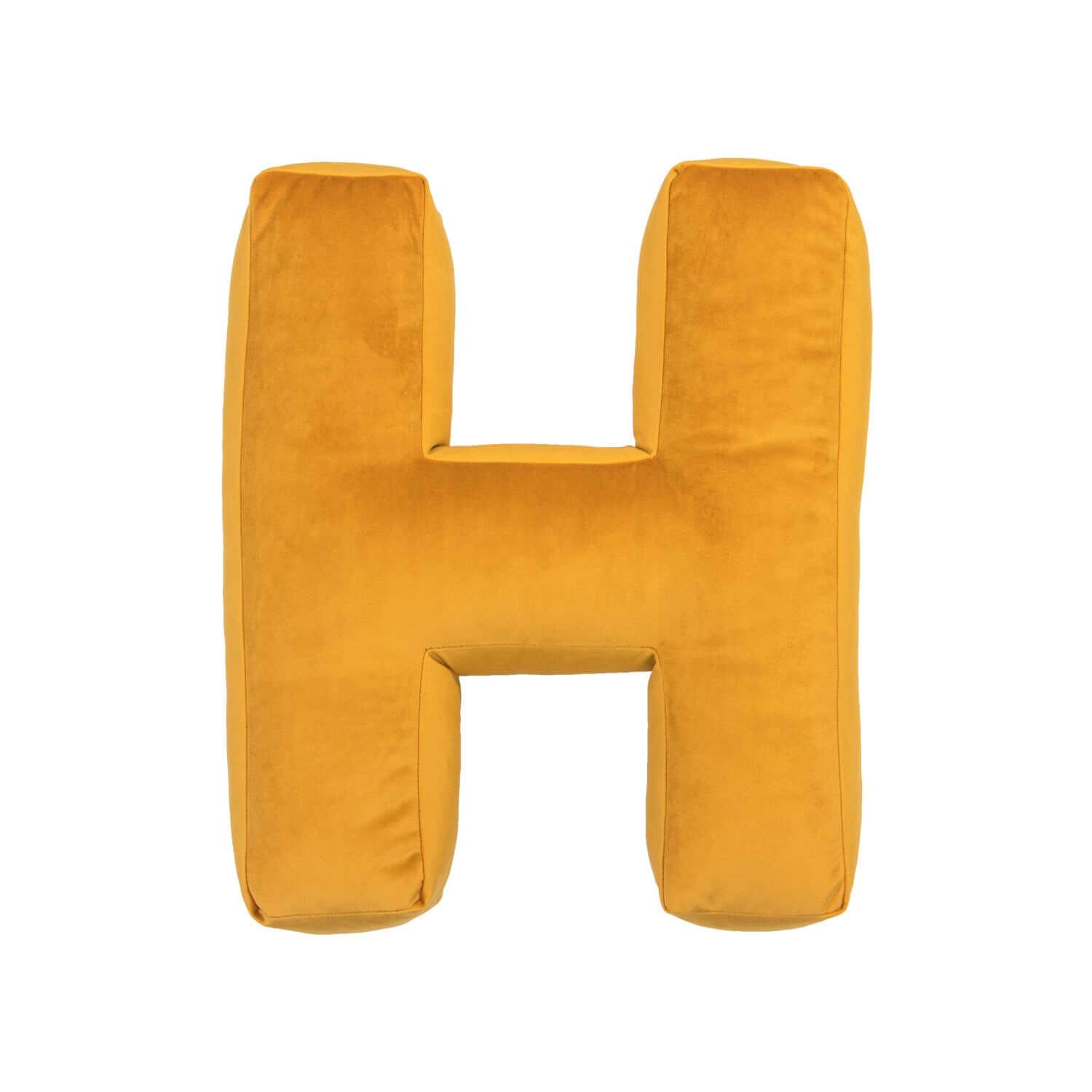 velvet letter cushion h yellow by bettys home front picture