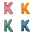 velvet letter cushion k in four colours by bettys home