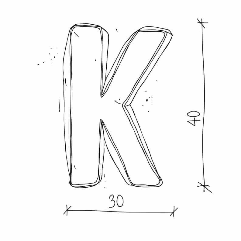 letter pillow k by bettys home size picture