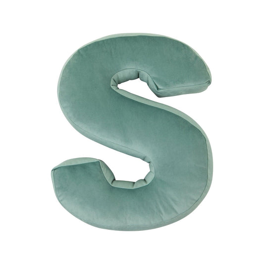 velvet letter cushion s mint by bettys home