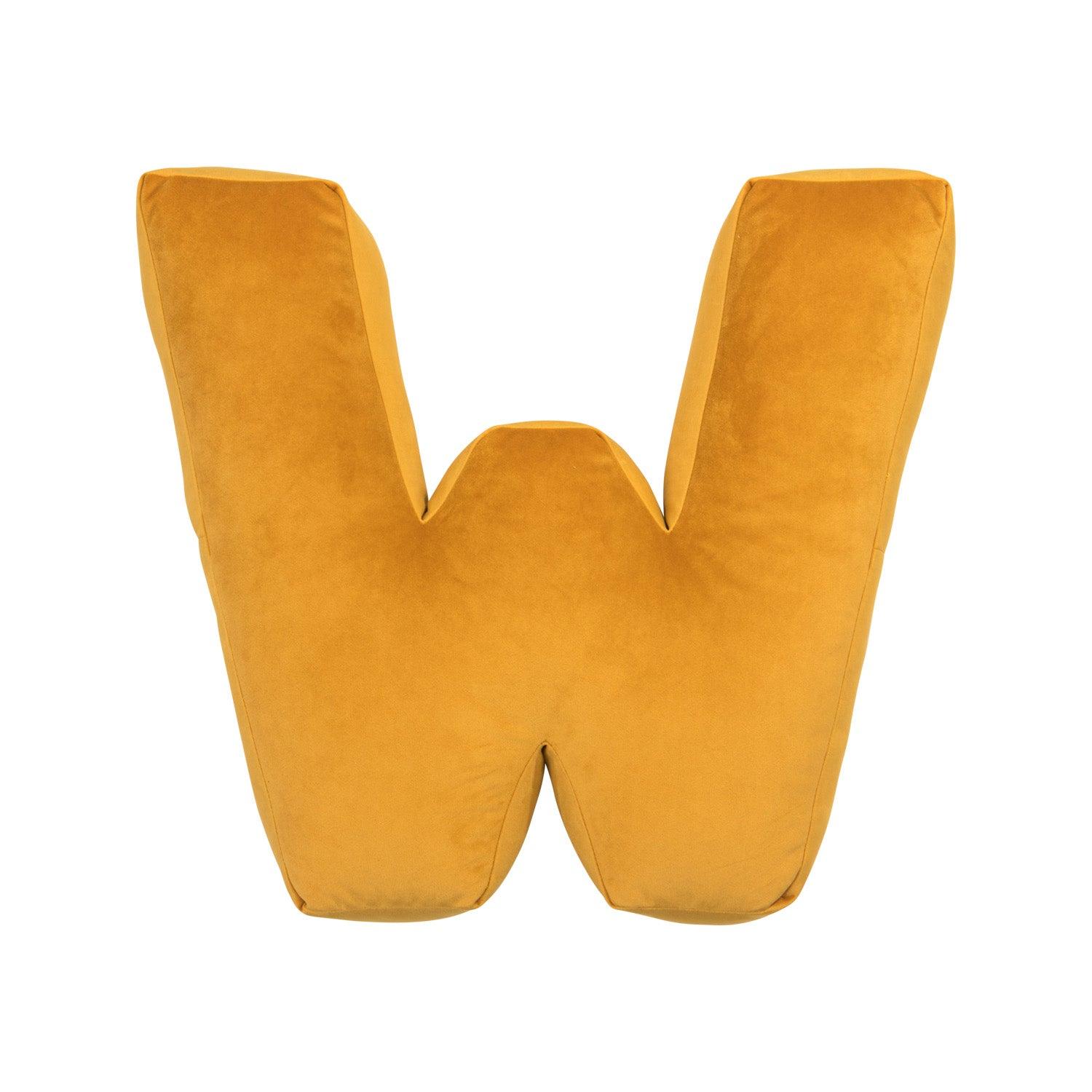 velvet letter cushion w yellow by bettys home