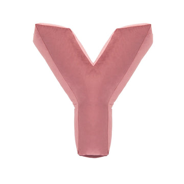 velvet letter cushion y old rose pink by bettys home