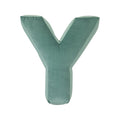 velvet letter cushion y mint by bettys home