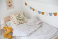 kids bed beautifully decorate with velvet letter cushion z yellow by bettys home