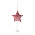 velvet little star pendant pink old rose with white pompoms by bettys home unique christmas deco