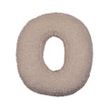 Boucle letter cushion O Mocha by Bettys Home on a white background. teddy cushion