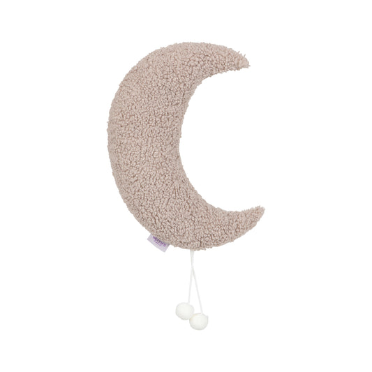 Boucle Moon pendant pillow Mocha by Bettys Home on white background