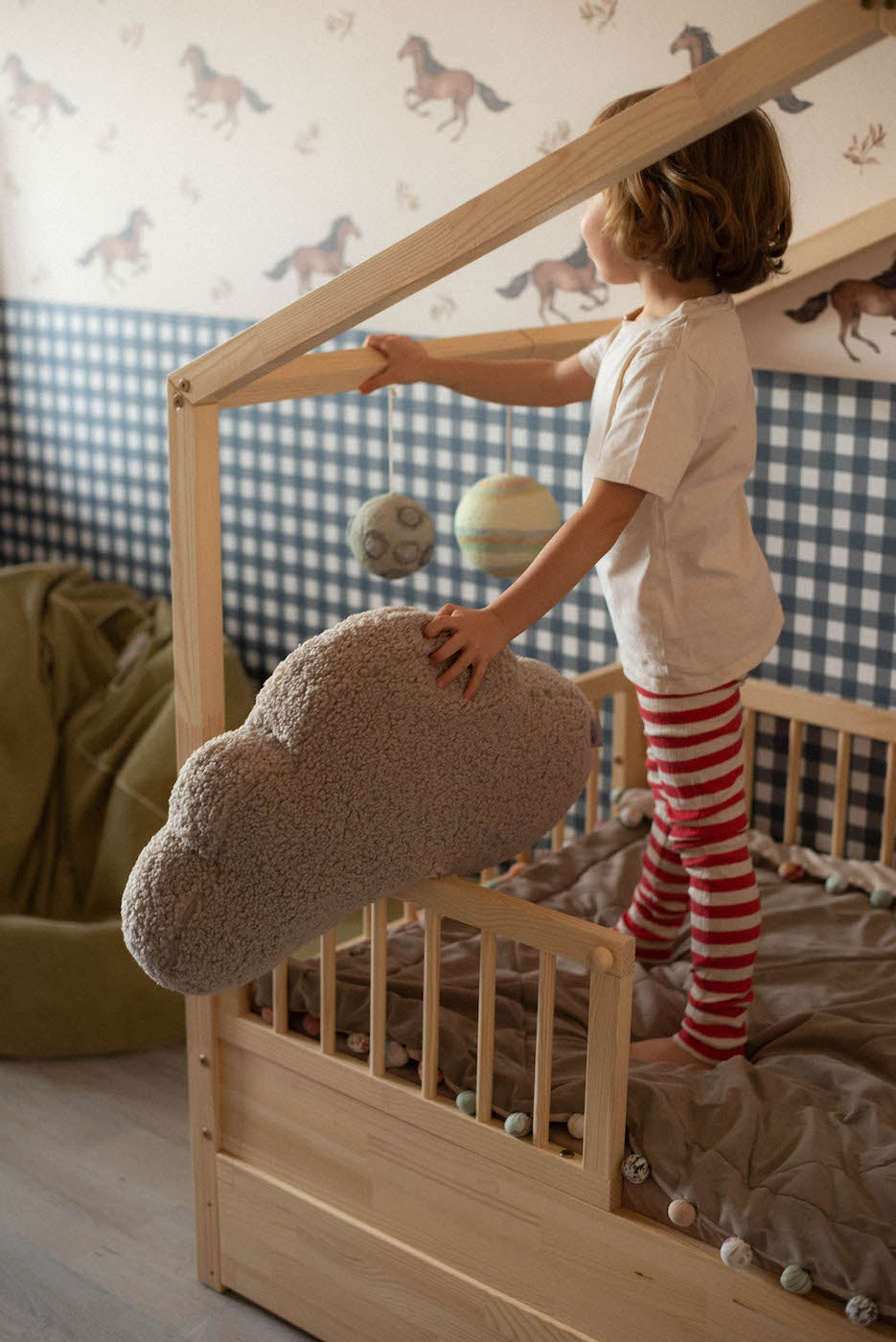 boucle cloud cushion mocha by bettys home. kids room deco idea. teddy cushion mocha
