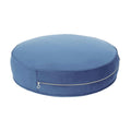 Large Velvet pouf blue front