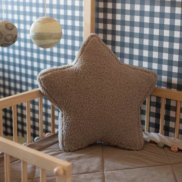 boucle teddy star cushion by Betty's Home