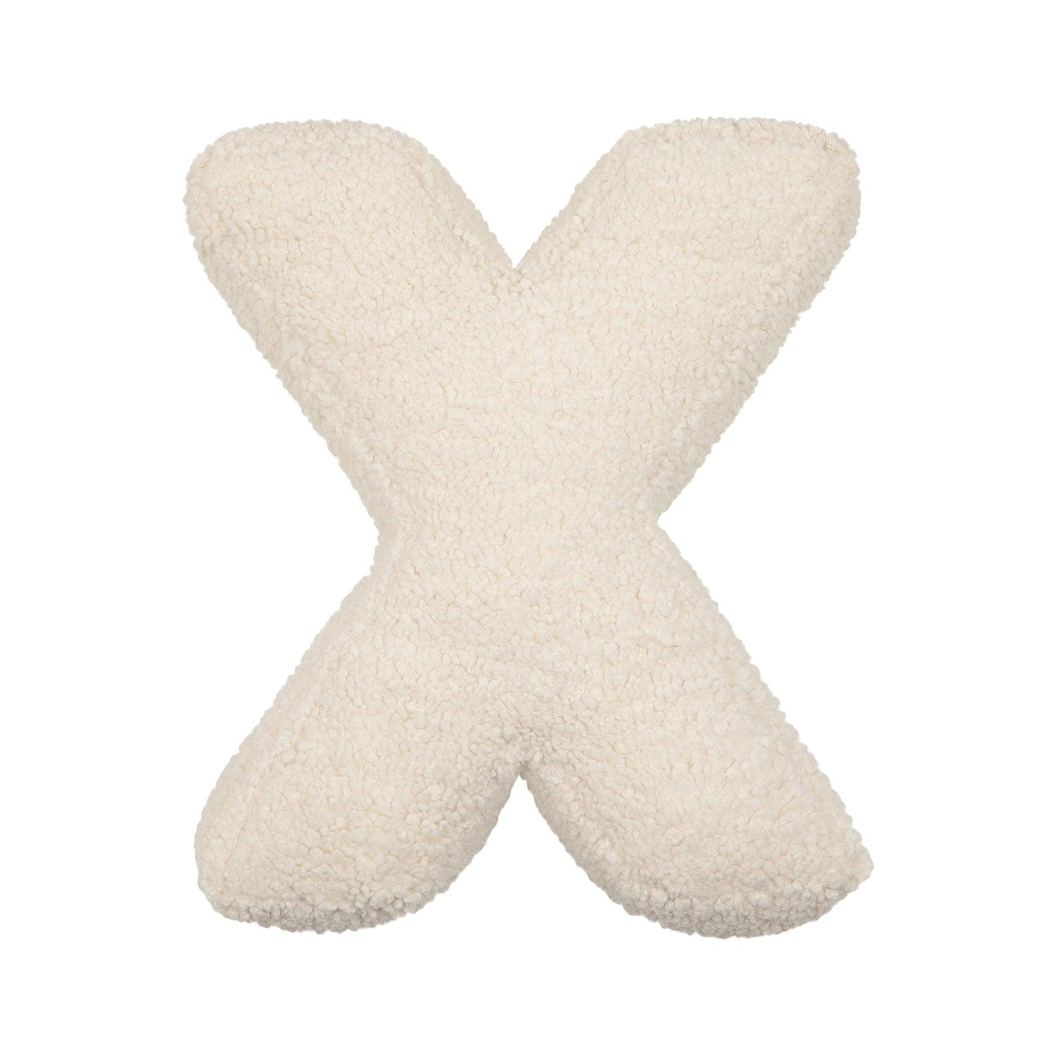 boucle letter cushion X teddy pillow by bettys home