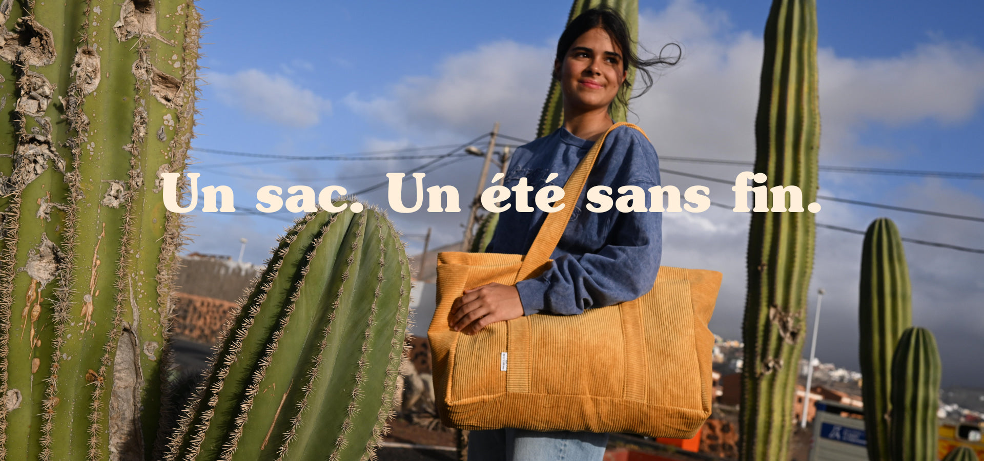 Fille avec sac cabas en velours côtelé de Bettys Hom