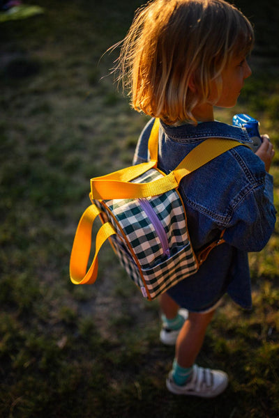 gbg mini backpack Small Backpack | Gingham | Green Grass