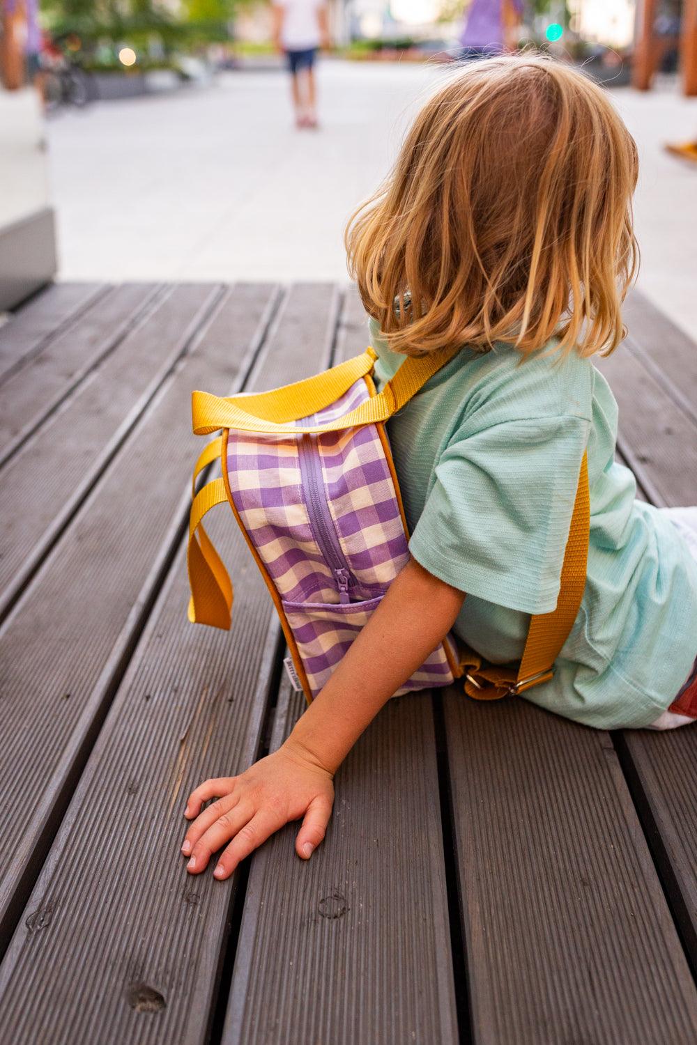 chateau gingham print mini backpack Small Backpack | Gingham | Lilac