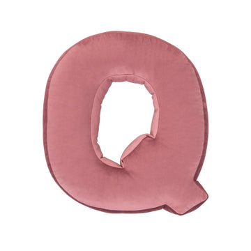 velvet letter pillow q old rose pink by bettys home