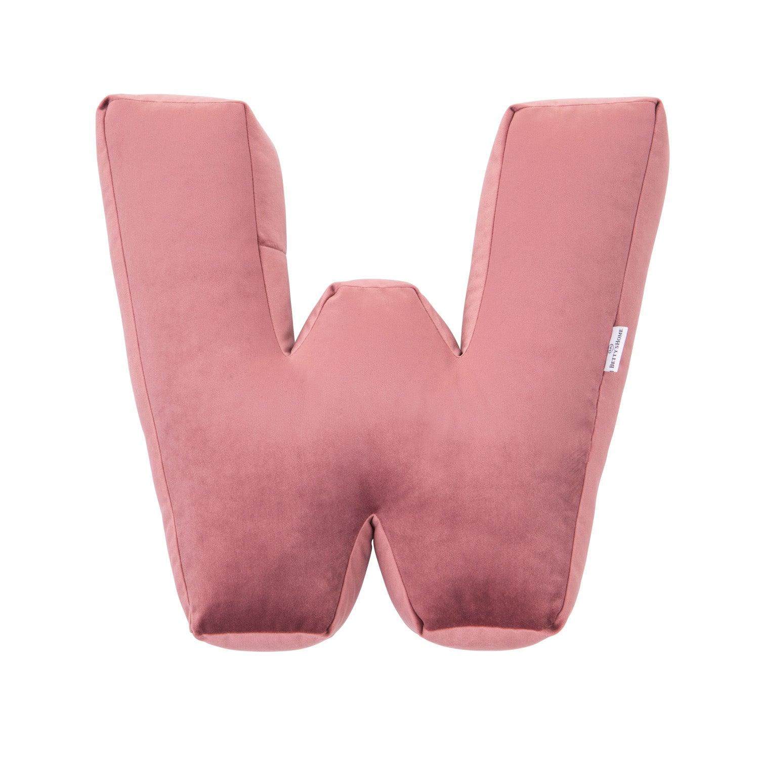 velvet letter cushion w old rose pink by bettys home 