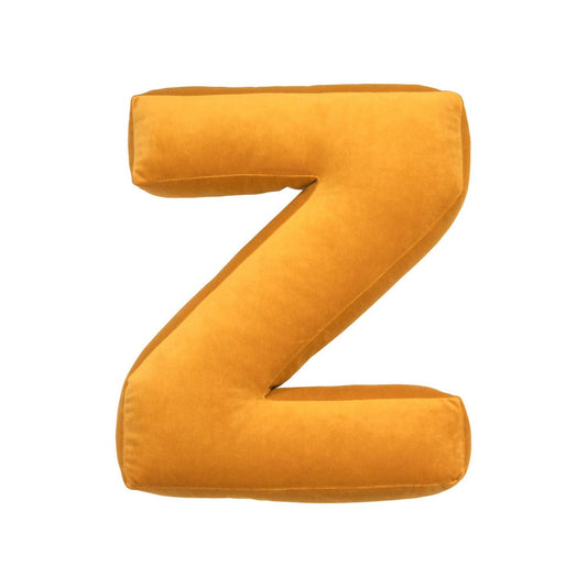 velvet letter cushion z yellow by bettys home 