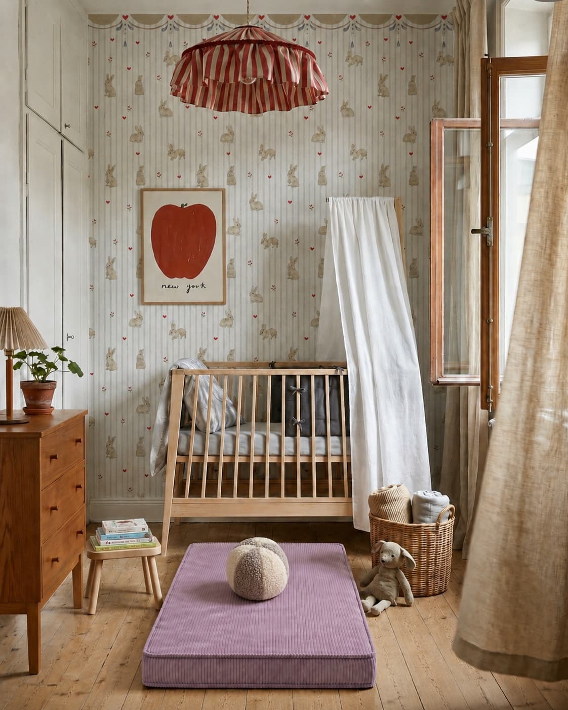 boucle ball cushion mixed colour mocha and cream by bettys home lying in kids room on mattress