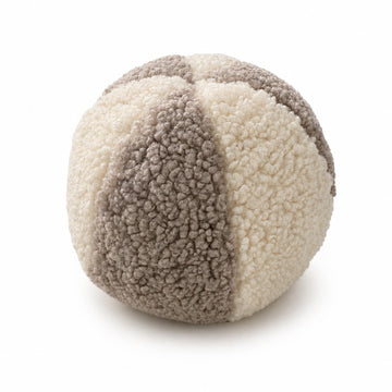 boucle ball cushion mixed colour mocha and cream by bettys home on white background
