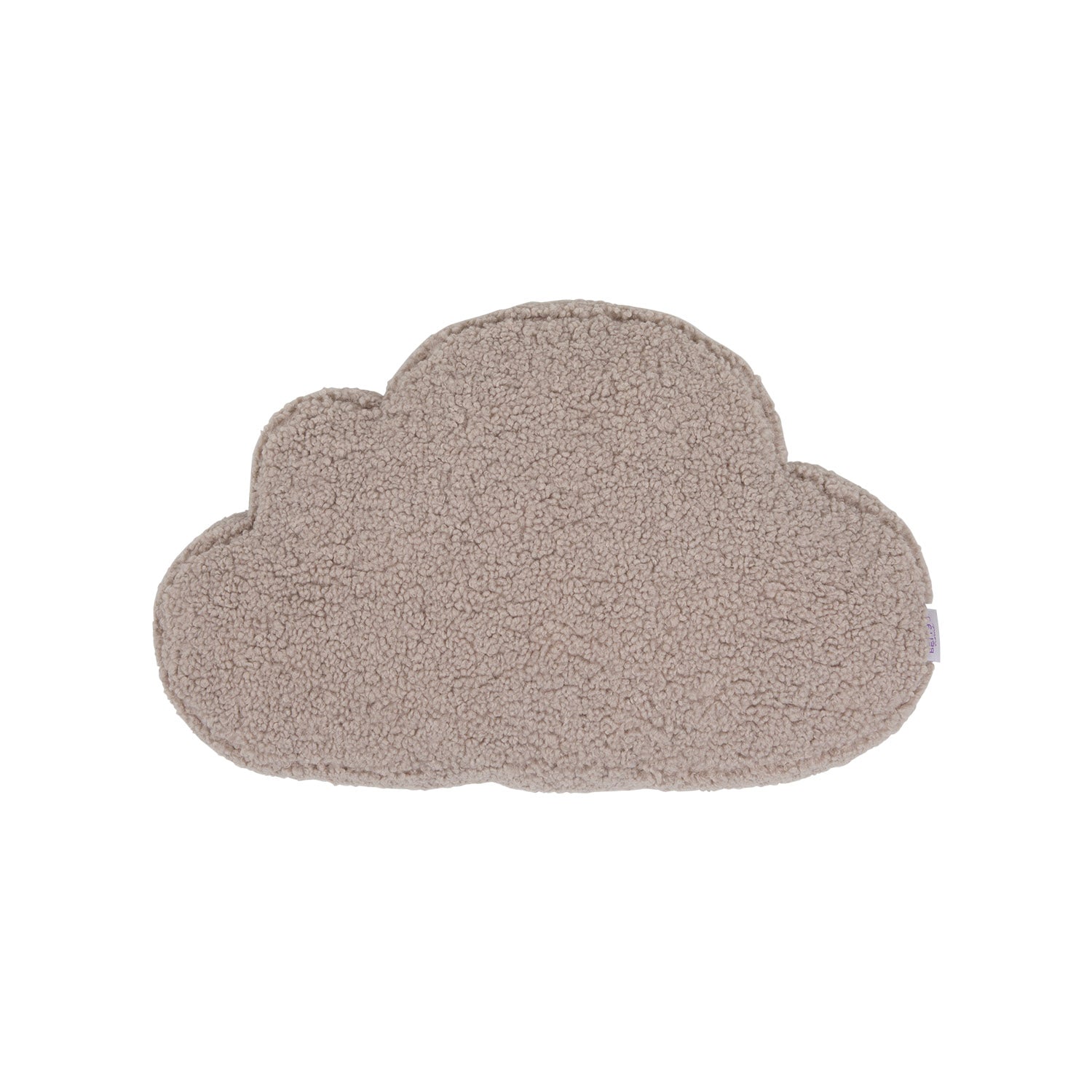 Boucle cloud cushion by Bettys Home on a white background. Cushion in shape of cloud