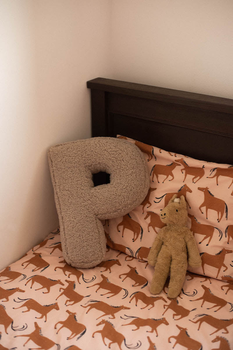 boucle letter cushion p by bettys home on kids bed. teddy cushion