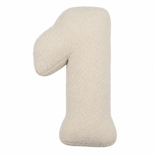 Cuscino cifra bouclé 1 | Cuscino numero 1