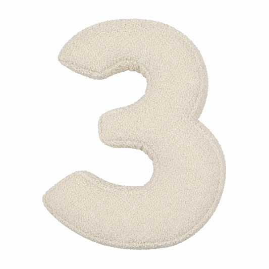 Cuscino cifra bouclé 3 | Cuscino numero 3