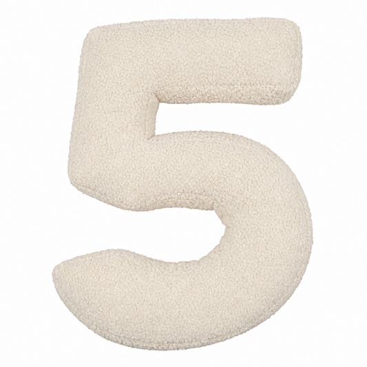 Cuscino cifra bouclé 5 | Cuscino numero 5