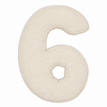 Cuscino cifra bouclé 6 | Cuscino numero 6