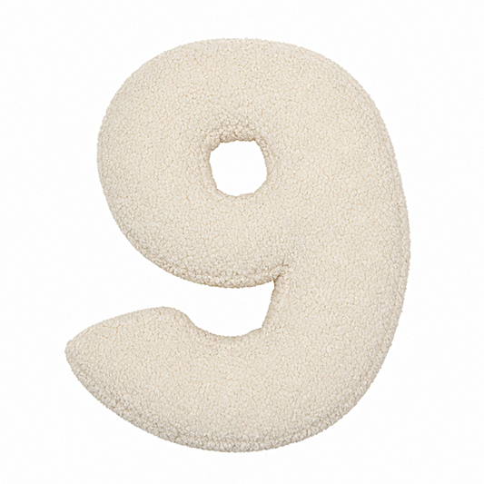Cuscino cifra bouclé 9 | Cuscino numero 9