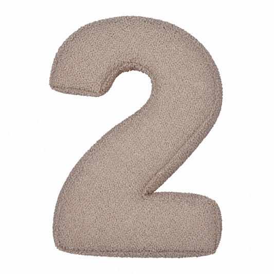 Cuscino cifra bouclé 2 | Cuscino numero 2