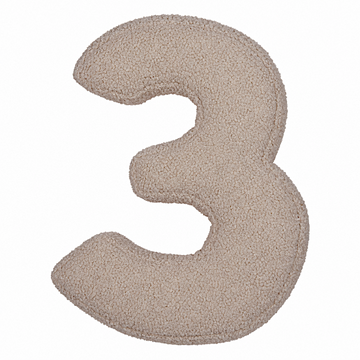 Cojín número boucle 3 | Cojín cifra 3